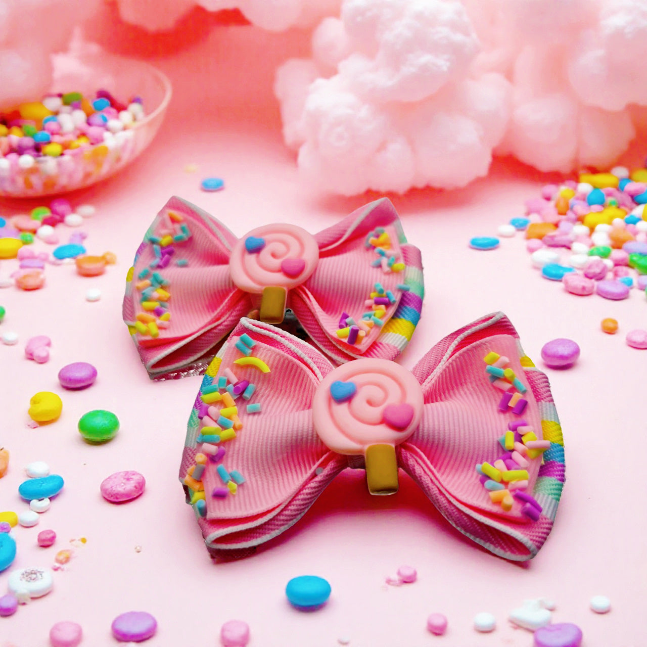 Adorable Cotton Candy Sweet Rainbow Hair Clip (Pack of 2)