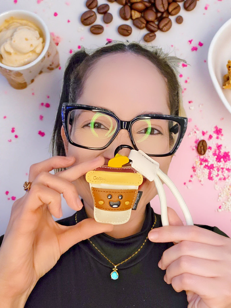 Adorable Coffee Cup and Ice Cream Cone Key Ring