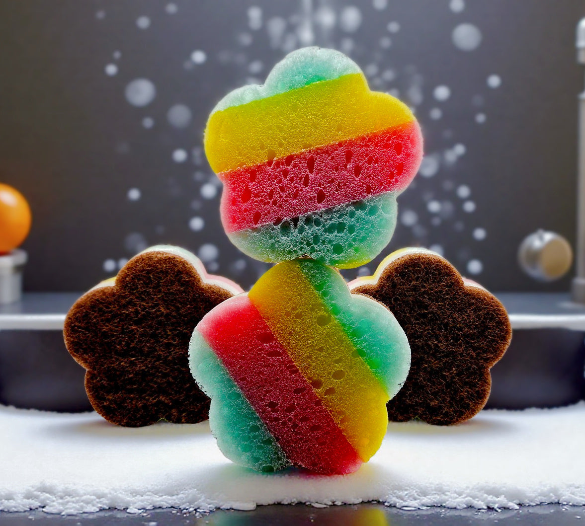 Cute Colorful Flower Sponges (4 pack)