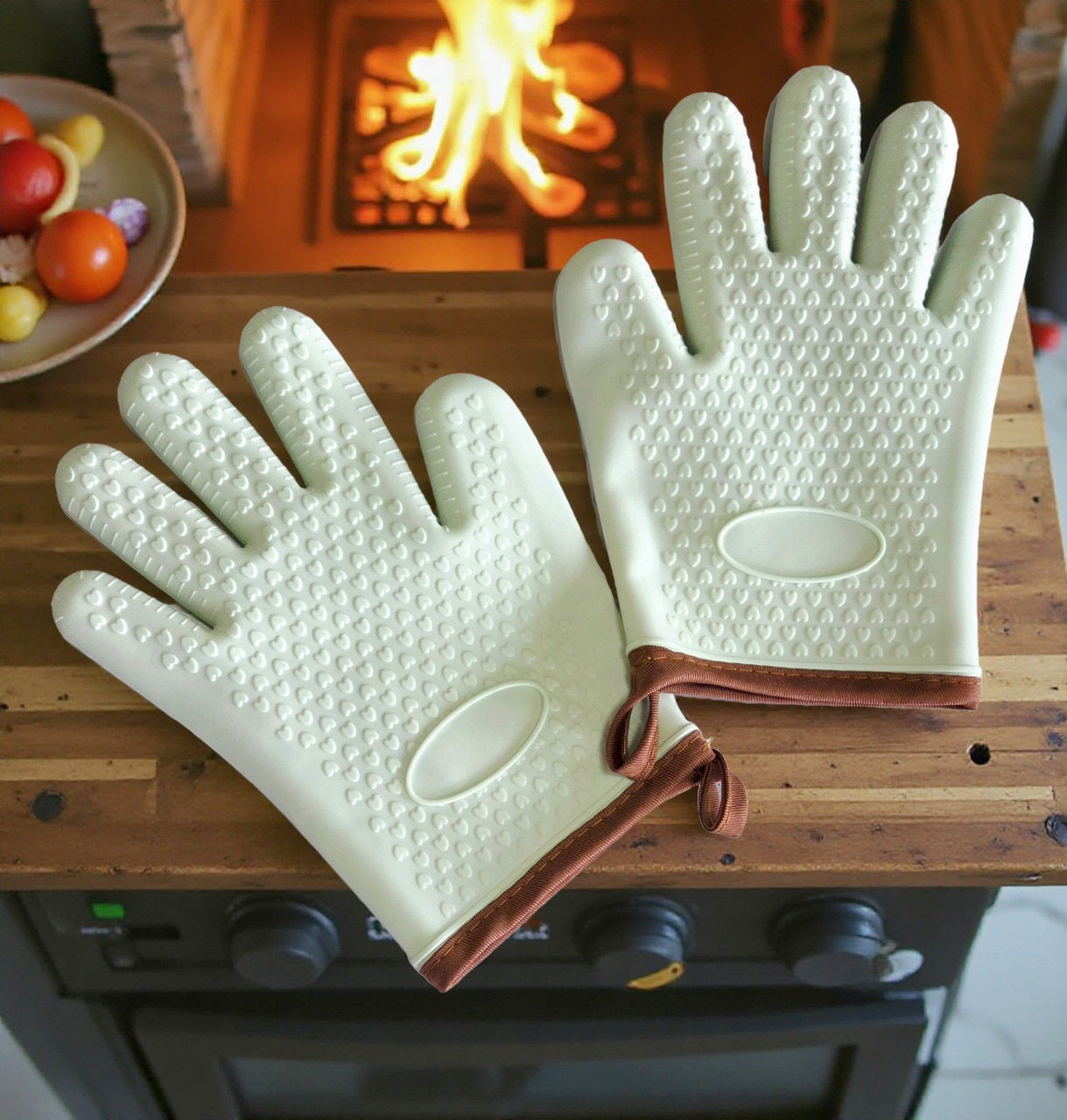 Light Green Silicone Baking Gloves (ONE PAIR)
