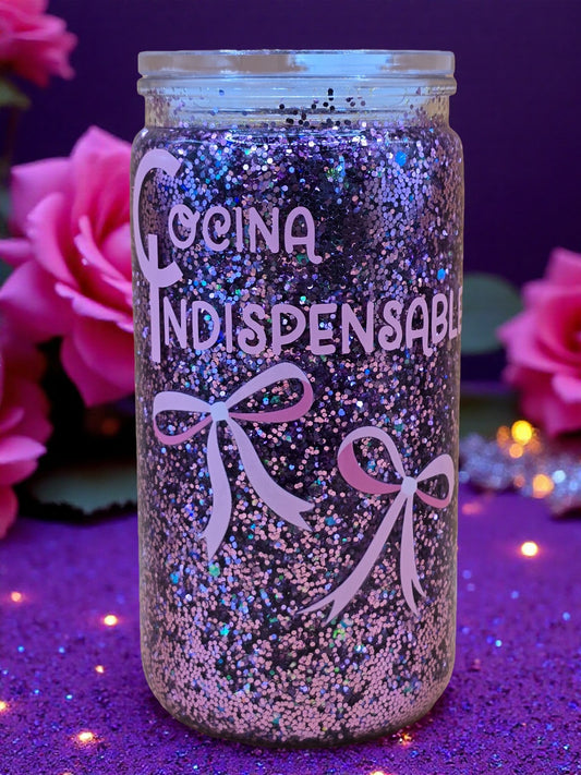 Cute Tumbler Purple Lover's Bow" Plastic Snow Globe | Handmade with Love