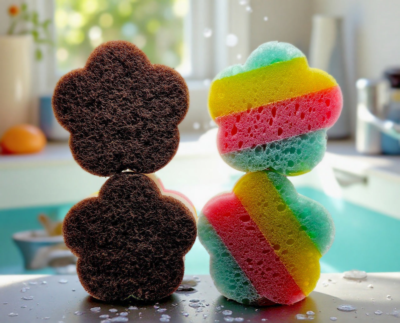 Cute Colorful Flower Sponges (4 pack)