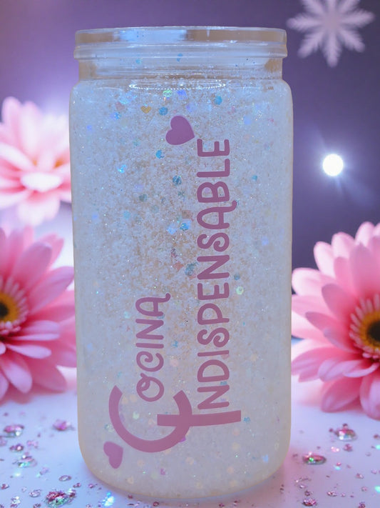 Cute Tumbler White Snowy Lover's" Plastic Snow Globe | Handmade with Love